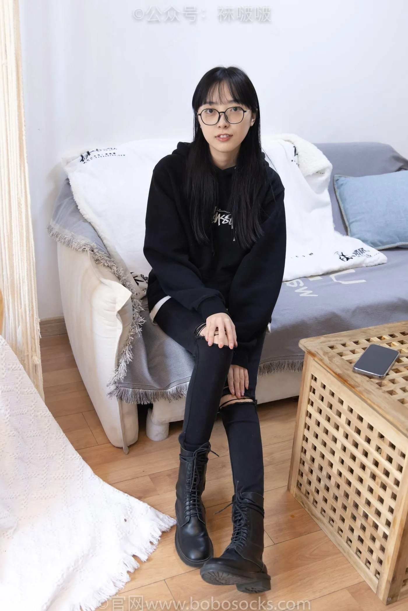 [BoBoSocks袜啵啵]NO.061 稚予-短靴、白棉袜、裸足 [145P]插图5